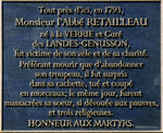 Plaque posée en mémoire de l'abbé Retailleau