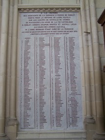 Le martyrologe de l'église Saint-Pierre de Cholet