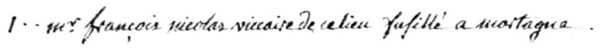 Mention du nom de l'abbé Nicolas dans la liste des victimes de la Révolution, registre d'état civil de Chambretaud