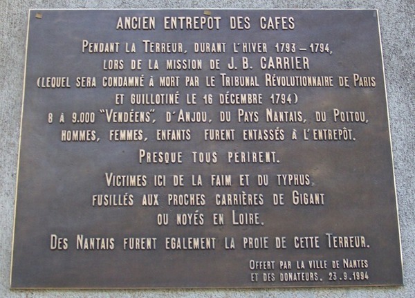 Plaque commémorative sur l'ancien Entrepôt des Cafés