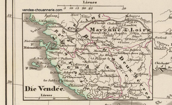 Die Vendée (la Vendée), détail de la carte