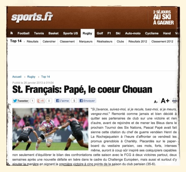 Pour retrouver l'article sur sport.fr d'un clic